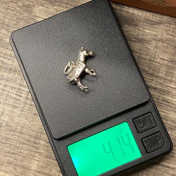 Vintage 925 Sterling Silver "Democrat" Donkey Political Party Pendant Charm - Picture 5 of 5